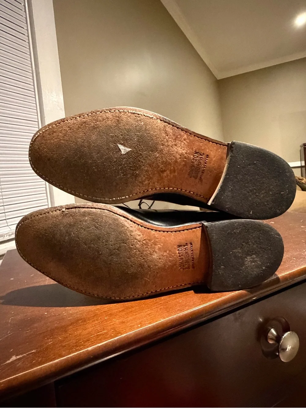 Johnson & Murphy Melton Cap Toe Black Leather Oxford Dress Shoes, Men’s 10.5 D/B